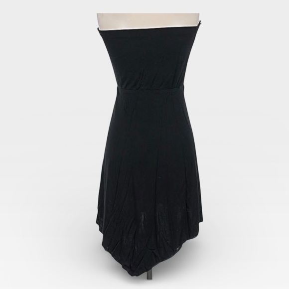 White House Black Market Strapless Black Asymmetrical Dress NWT Size 6 - Picture 2 of 4